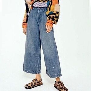 WE THE FREE East Coast Wide Leg Cropped jeans in Indigo Blue - 26